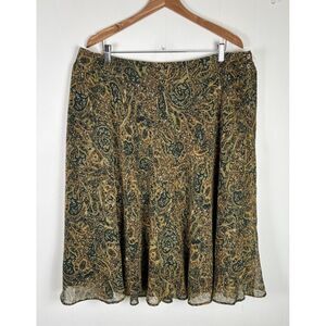 Jones Of New York Women's Size 20W 100% Wool A-Line Mini‎ Skirt Paisley Woven